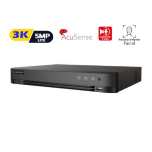 Hikvision IDS-7216HQHI-M2/XT DVR 16 Canales TURBOHD + 8 Canales IP / 5 Megapixel Lite – 3K Lite / Audio / Reconocimiento Facial / ACUSENSE (Evita falsas alarmas) / 2 de Discos Duros