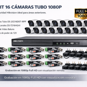 Kit Hikvision 16 Cámaras Tubo 1080p Full HD